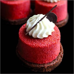 Beetroot Mousse and White Chocolate Cream Dessert
