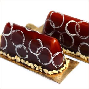 Peanut Butter Crémeux with Vanilla Cream on Chocolate Joconde ~ Arakido Desserts