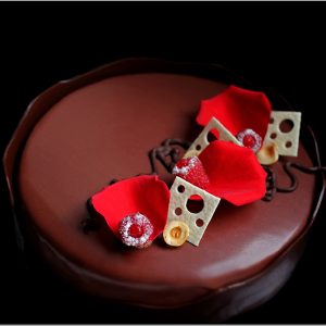 Mascarpone Mousse with Berries Compote and Dark Chocolate Mousse on Flourless Brownie ~ Nocturne Entremet