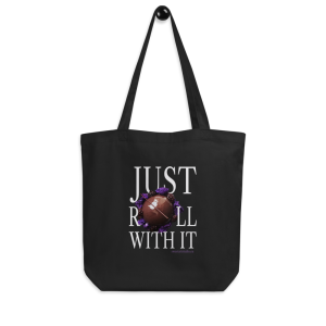 Just Roll With It Black Eco Friendly Tote Bag with Le Desir Dessert