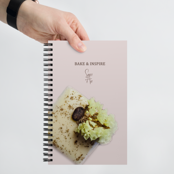 Cappuccino Cube Dessert Dotted Spiral Notebook with Recipe