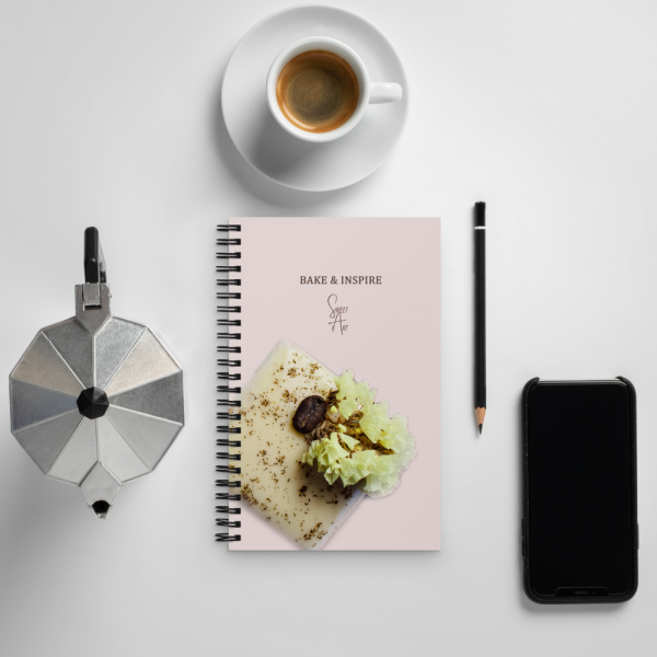 Cappuccino Cube Dessert Dotted Spiral Notebook with Recipe