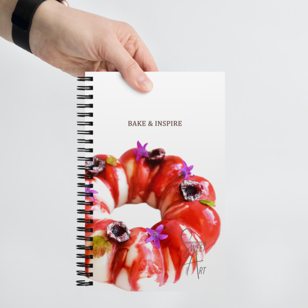 Cherry Cloud Entremet White Dotted Spiral Notebook with Recipe