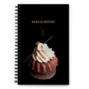 Hazelnut Cupcake Black Dotted Spiral Notebook with Recipe