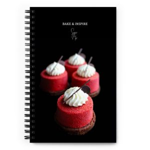 Beetroot Dessert Black Dotted Spiral Notebook with Recipe