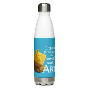I Turn Products Into Art ~ Stainless Steel Water Bottle with Spring Mimosa Dessert