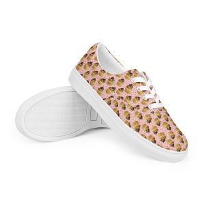 Cupcake Ladies Lace-up Pink Canvas Shoes