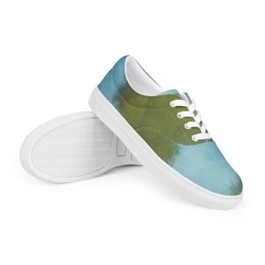 Pastry Chef Ladies Lace-up Blue Green Canvas Shoes