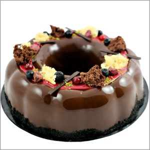Red Fruit and Orange Mousse Cake on Brownie Base ~ Christmas Wreath Entremet